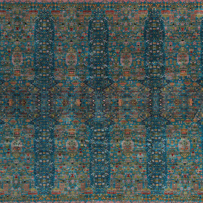 Square Abstract Taupe Brown Oriental Rug, abs4138