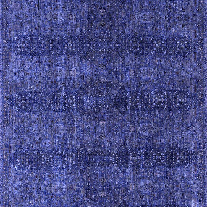 Square Machine Washable Oriental Blue Modern Rug, wshabs4138blu