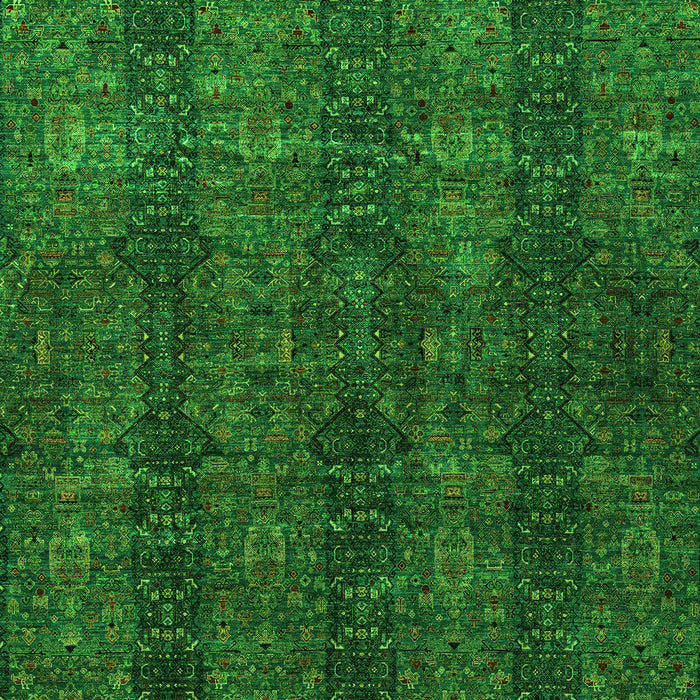 Machine Washable Oriental Green Modern Area Rugs, wshabs4138grn