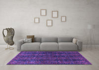 Machine Washable Oriental Purple Modern Rug, wshabs4138pur