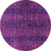 Round Oriental Pink Modern Rug, abs4138pnk