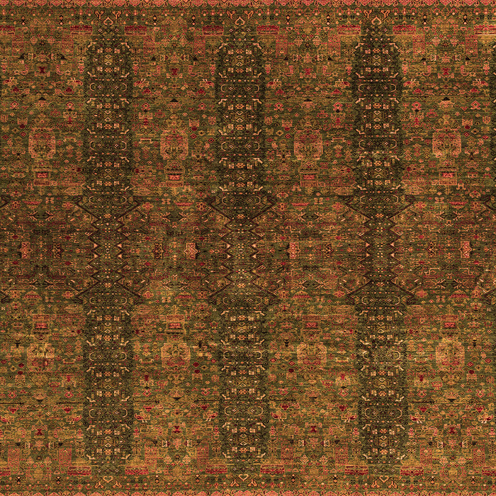 Square Machine Washable Oriental Orange Modern Area Rugs, wshabs4138org