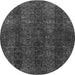 Round Machine Washable Oriental Gray Modern Rug, wshabs4138gry