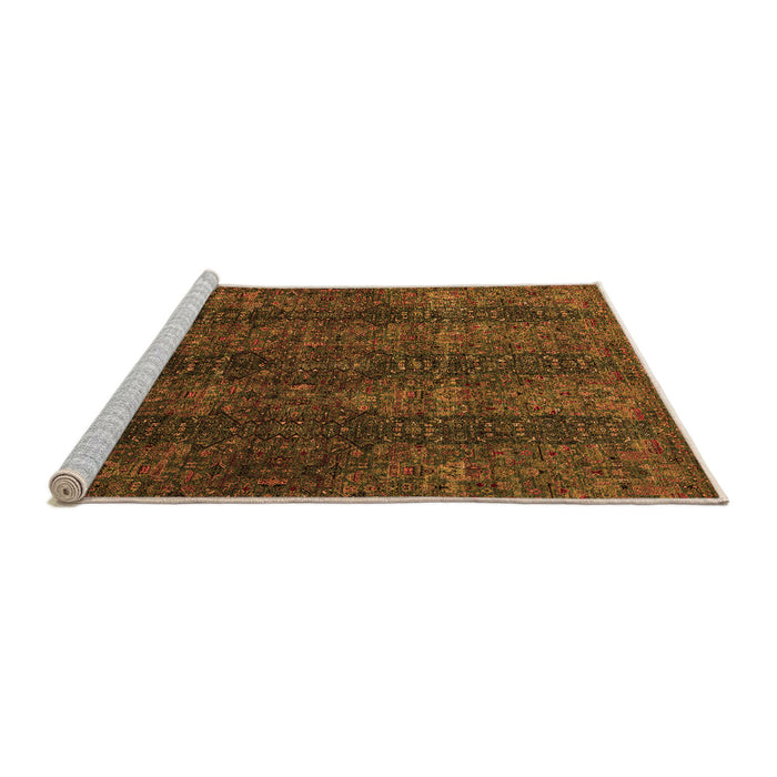 Sideview of Machine Washable Oriental Orange Modern Area Rugs, wshabs4138org