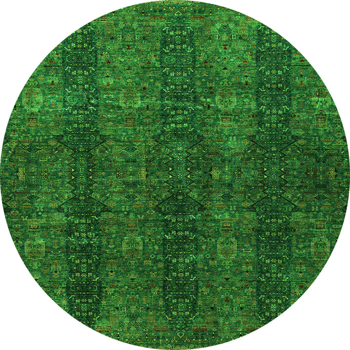 Round Oriental Green Modern Rug, abs4138grn