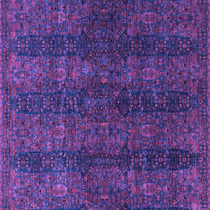 Square Machine Washable Oriental Purple Modern Area Rugs, wshabs4138pur