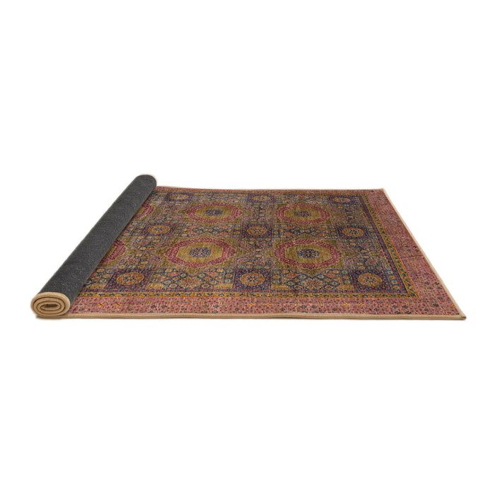 Sideview of Abstract Brown Red Oriental Rug, abs4139