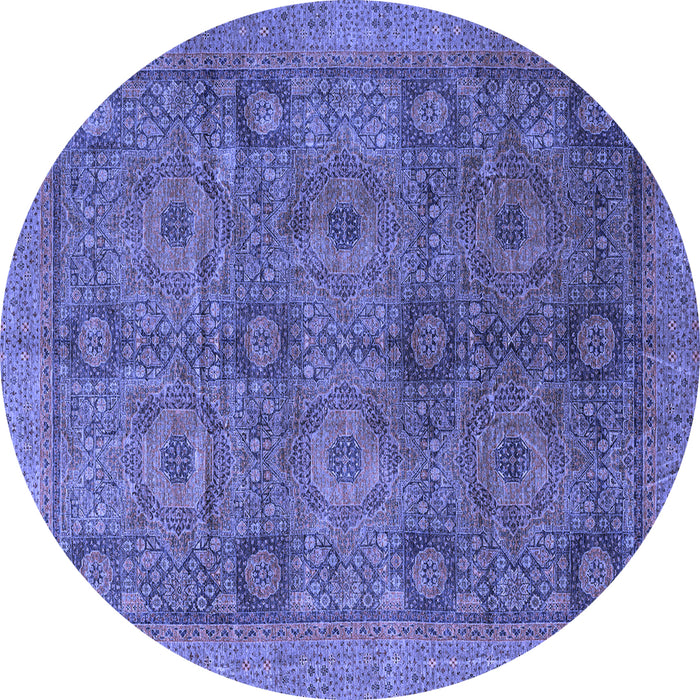 Round Oriental Blue Modern Rug, abs4139blu