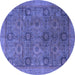 Round Oriental Blue Modern Rug, abs4139blu