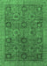 Machine Washable Oriental Emerald Green Modern Area Rugs, wshabs4139emgrn