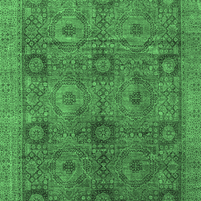 Machine Washable Oriental Emerald Green Modern Area Rugs, wshabs4139emgrn