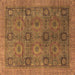 Square Oriental Brown Modern Rug, abs4139brn