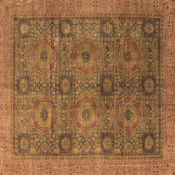 Square Machine Washable Oriental Brown Modern Rug, wshabs4139brn