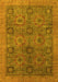 Machine Washable Oriental Yellow Modern Rug, wshabs4139yw