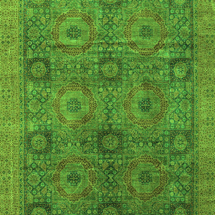 Machine Washable Oriental Green Modern Area Rugs, wshabs4139grn