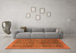 Machine Washable Oriental Orange Modern Area Rugs in a Living Room, wshabs4139org