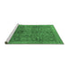 Sideview of Machine Washable Oriental Emerald Green Modern Area Rugs, wshabs4139emgrn