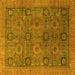 Square Machine Washable Oriental Yellow Modern Rug, wshabs4139yw