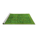 Sideview of Machine Washable Oriental Green Modern Area Rugs, wshabs4139grn