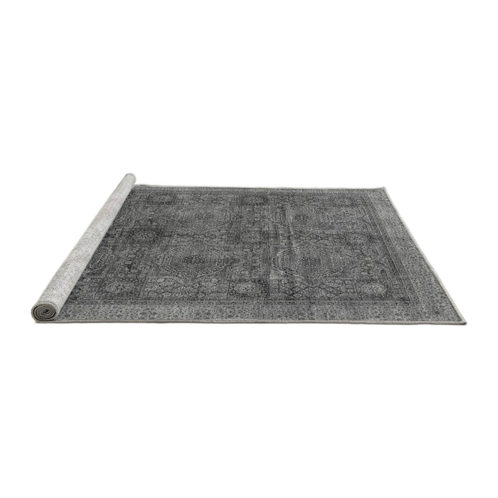 Sideview of Machine Washable Oriental Gray Modern Rug, wshabs4139gry