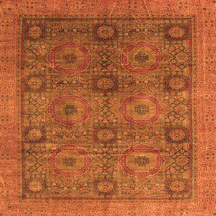 Square Machine Washable Oriental Orange Modern Area Rugs, wshabs4139org