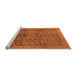 Sideview of Machine Washable Oriental Orange Modern Area Rugs, wshabs4139org