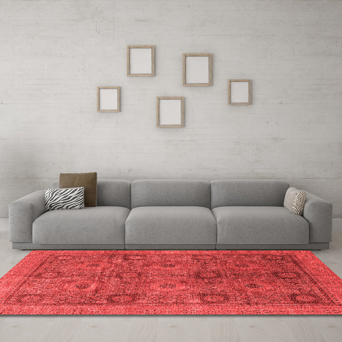 Modern Red Washable Rugs