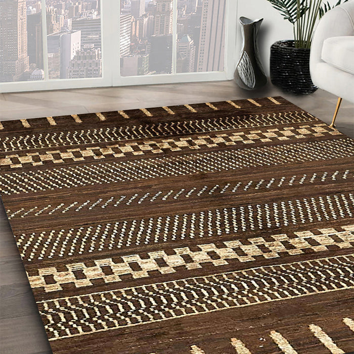 Machine Washable Abstract Night Red Rug in a Family Room, wshabs413