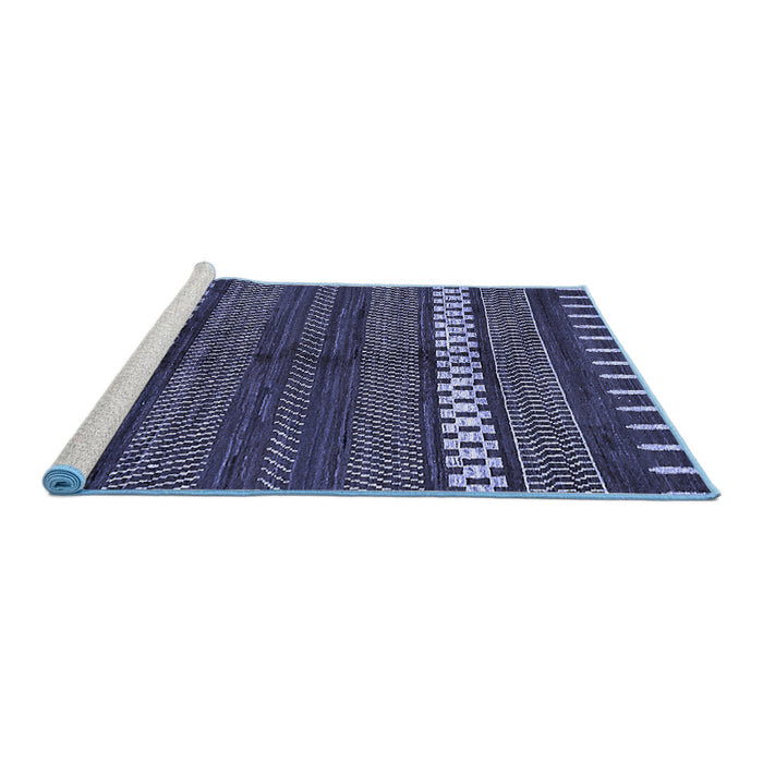 Sideview of Machine Washable Abstract Blue Modern Rug, wshabs413blu