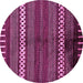 Round Abstract Pink Modern Rug, abs413pnk