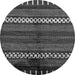 Round Machine Washable Abstract Gray Modern Rug, wshabs413gry