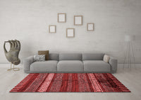 Machine Washable Abstract Red Modern Rug, wshabs413red