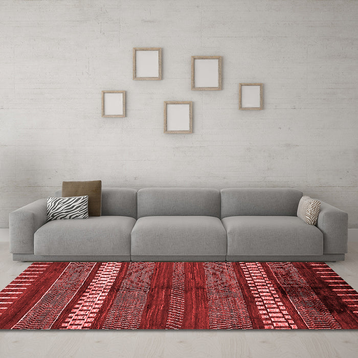 Modern Red Washable Rugs