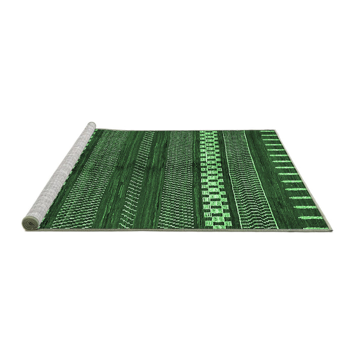 Sideview of Machine Washable Abstract Emerald Green Modern Area Rugs, wshabs413emgrn
