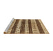 Sideview of Machine Washable Abstract Saddle Brown Rug, wshabs414