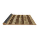 Sideview of Abstract Saddle Brown Modern Rug, abs414