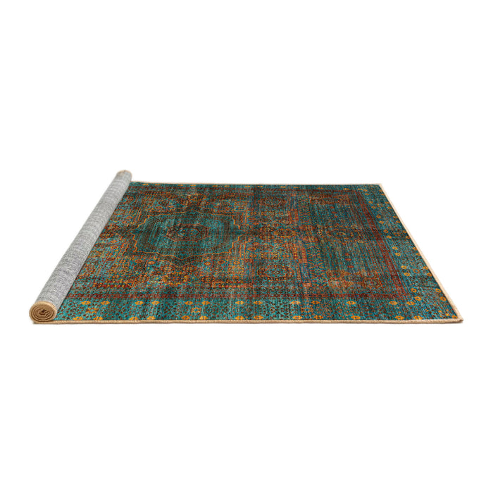 Sideview of Machine Washable Abstract Red Brown Rug, wshabs4140