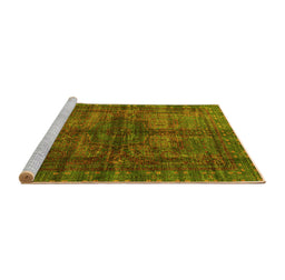 Sideview of Machine Washable Oriental Yellow Modern Rug, wshabs4140yw