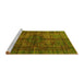 Sideview of Machine Washable Oriental Yellow Modern Rug, wshabs4140yw