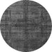 Round Machine Washable Oriental Gray Modern Rug, wshabs4140gry