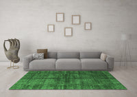 Machine Washable Oriental Emerald Green Modern Rug, wshabs4140emgrn