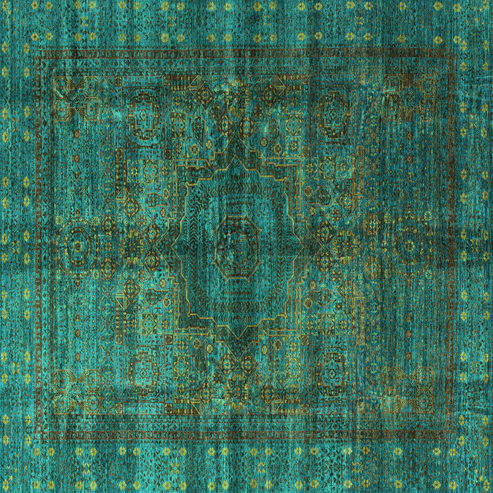 Square Oriental Turquoise Modern Rug, abs4140turq