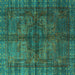 Square Oriental Turquoise Modern Rug, abs4140turq