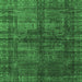 Square Machine Washable Oriental Emerald Green Modern Area Rugs, wshabs4140emgrn