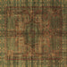 Square Oriental Brown Modern Rug, abs4140brn