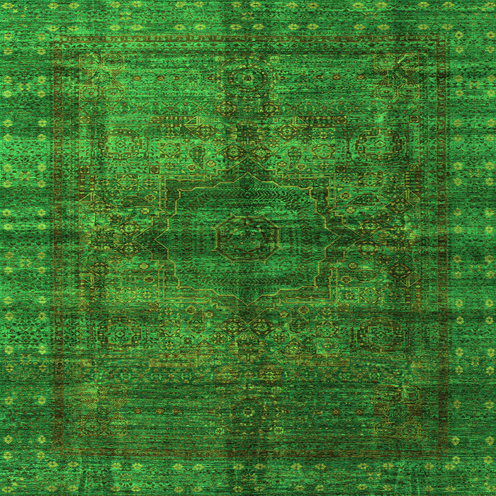 Square Oriental Green Modern Rug, abs4140grn