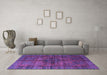 Machine Washable Oriental Purple Modern Area Rugs in a Living Room, wshabs4140pur