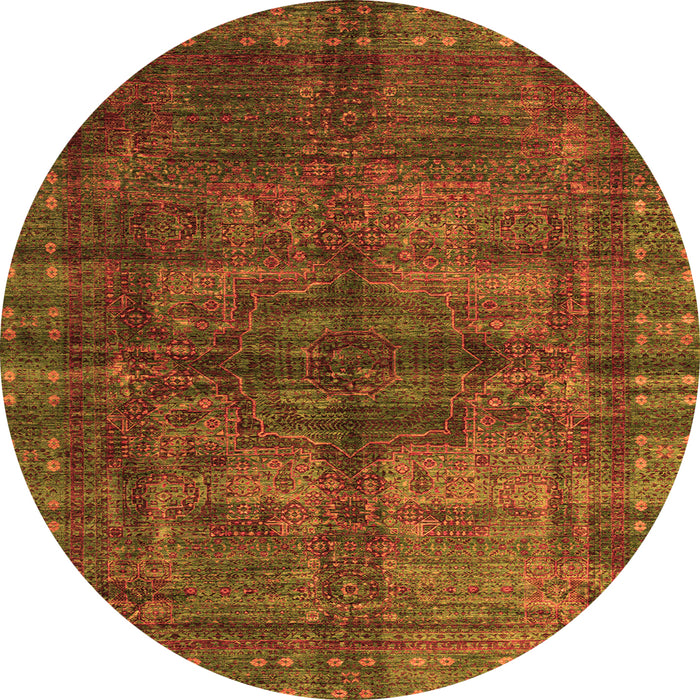 Round Oriental Orange Modern Rug, abs4140org