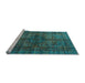 Sideview of Machine Washable Oriental Light Blue Modern Rug, wshabs4140lblu