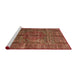 Sideview of Machine Washable Abstract Tomato Red Rug, wshabs4141